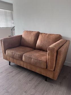 Camel Brown Loveseat Sofa