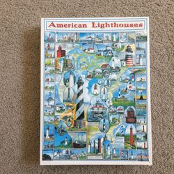 Jigsaw Puzzle AMERICAN LIGHTHOUSES White My 1000 Pieces NO MISSING PIECES