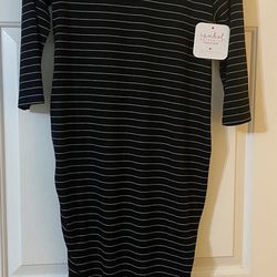 Isabel Maternity Dress - Black + White - New With Tags