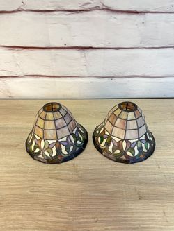 Small Stained Glass Lampshades 2pc