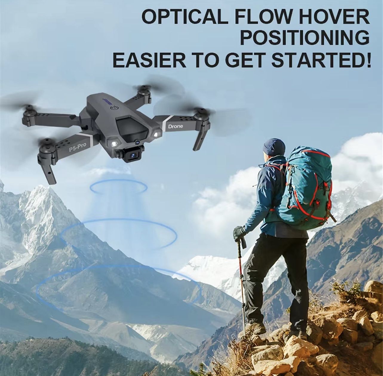 Drone With Dual Camera, Infrared Obstacle Avoidance, Large Battery Capacity, Long Distance Flight, Folding Body Design,Gestures To Take Photos And Vid