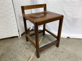 Made in USA Modern Solid Wood Counter Stool with Low Back