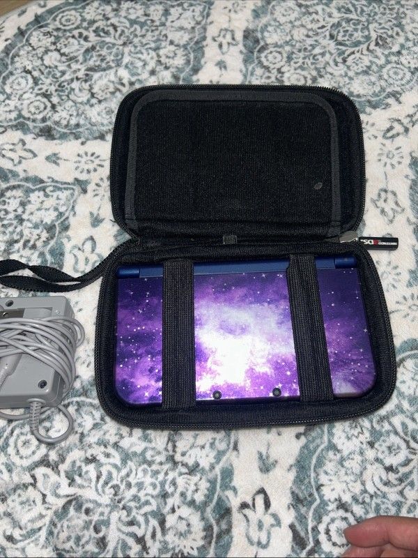 3DS XL Galaxy Edition Handheld System - Purple with Charger and Case