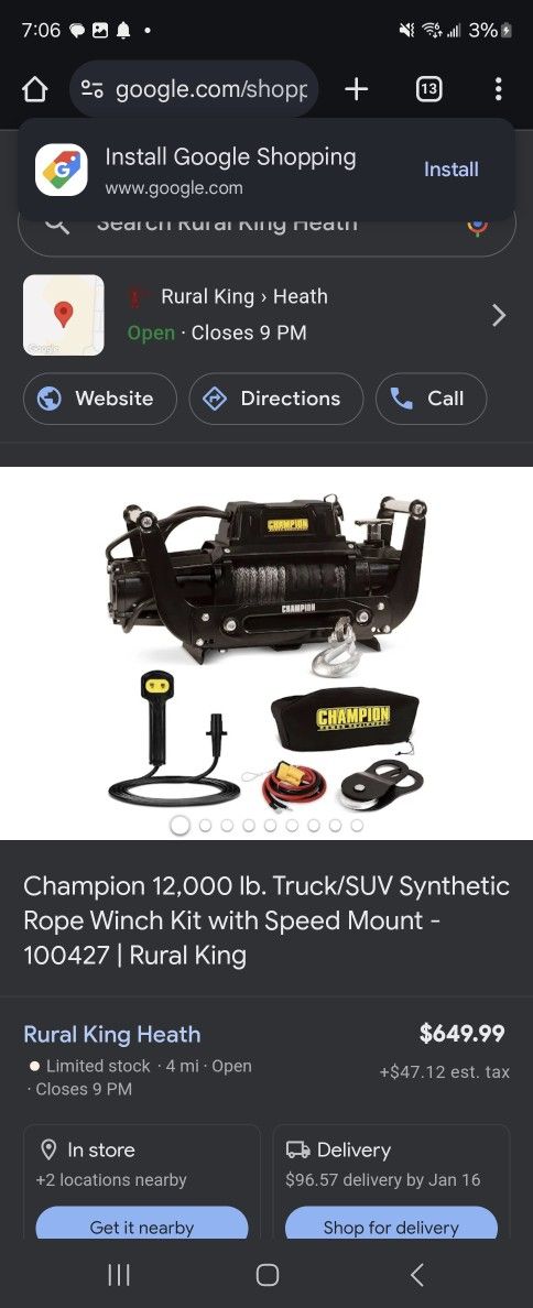 12,000lbs Winch