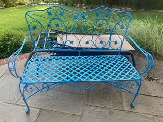 Vintage, Wrought Iron, Ivy Leaf Garden Bench