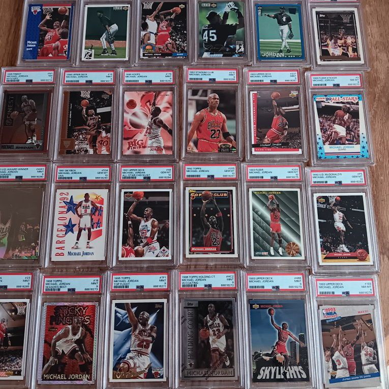 26 Psa Graded Michael Jordan Cards + 5 Mint Condition Cards!!