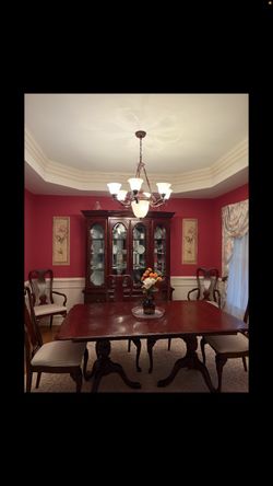 Haverty Cherrywood Dining Room Set with Double Drop Leaf