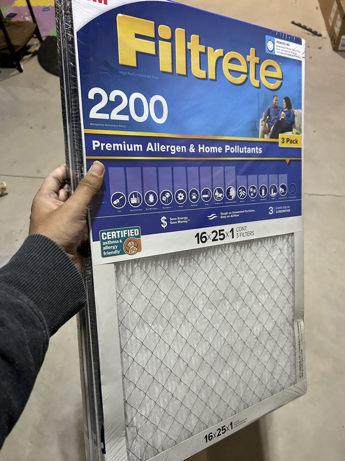 Air Filter 3-pack 16x25x1