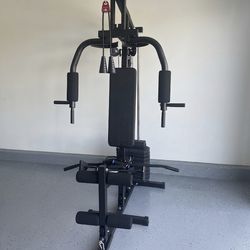 Multifunctional Home Gym Machine with 100LB Weight Stack, Full Body Workout Station for Strength Training, LAT Pulldown, Chest Press, Leg Extension &