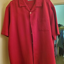 Cubavera Red Large Shirt