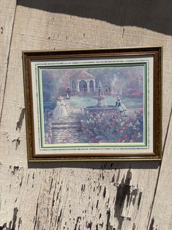 Print sending the park in vintage wood frame