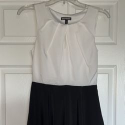 Express Black & White Sleeveless Dress