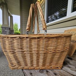 Vintage Rattan Wicker Basket