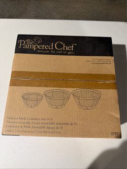 Pampered Chef Stainless Mesh Colanders (set of 3)