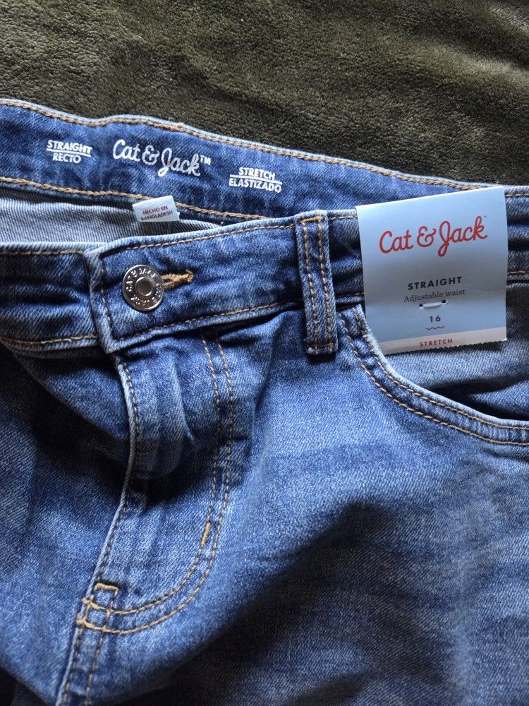 3 Pairs Boys Jeans Size 16*2 N Sz12. Cat N Jack Brand New W Tags
