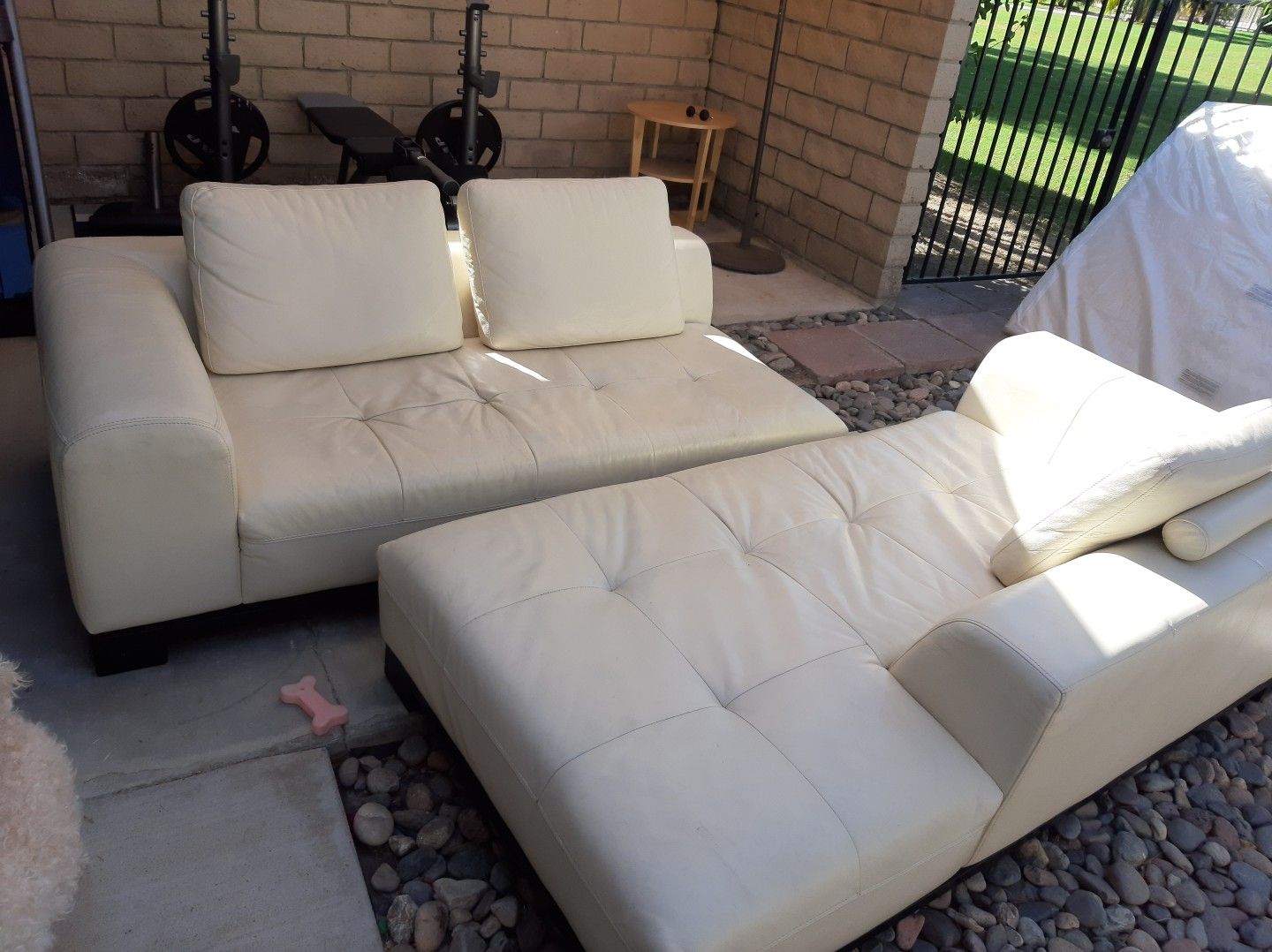 White Leather couches