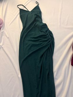 Green dress with slit