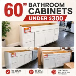 🔥 CLEARANCE SALE —Brand New 60” Bathroom Vanities under $300!!Assembled Ready to use🔥
