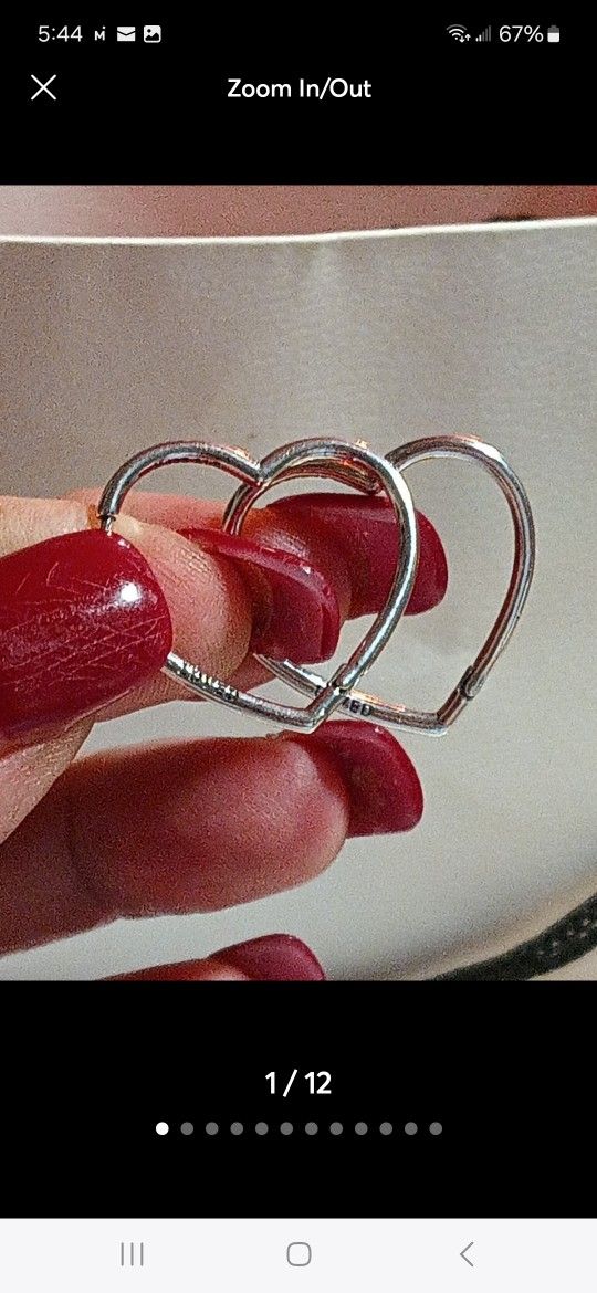 Pandora Authentic Brand New Sterling Silver XL Asymmetrical Love Hoop Earrings