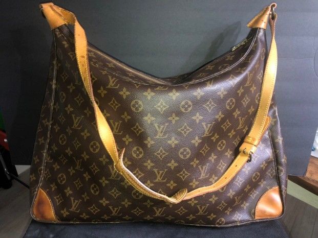 Louis Vuitton Boulogne Hobo XL Monogram 50 Large Gm Brown Coated Canvas Shoulder