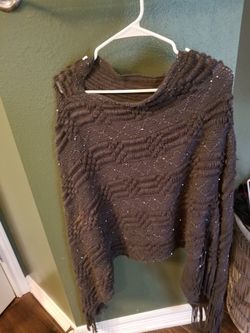 Grey sparkle poncho