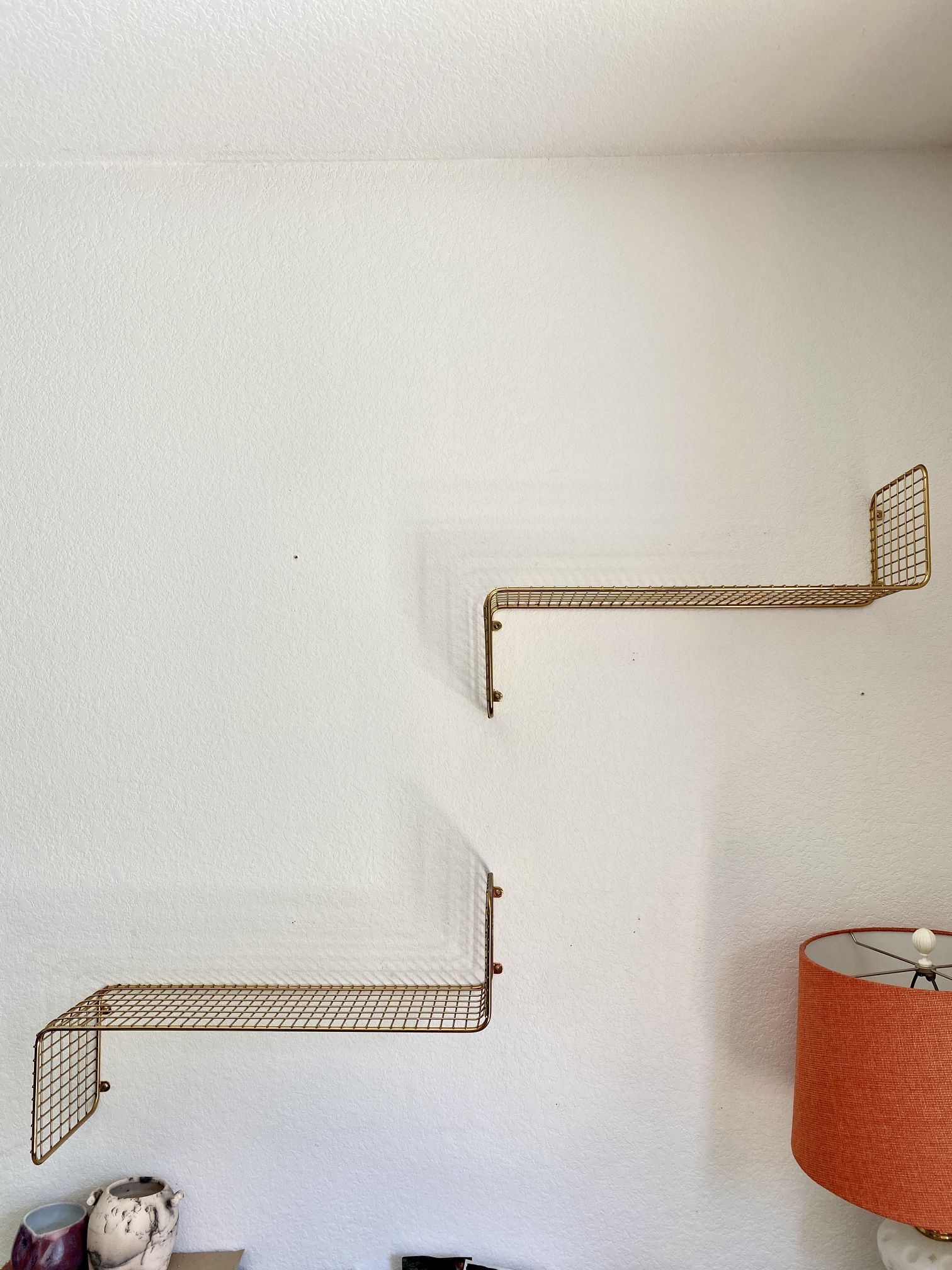Gold Metal Shelves