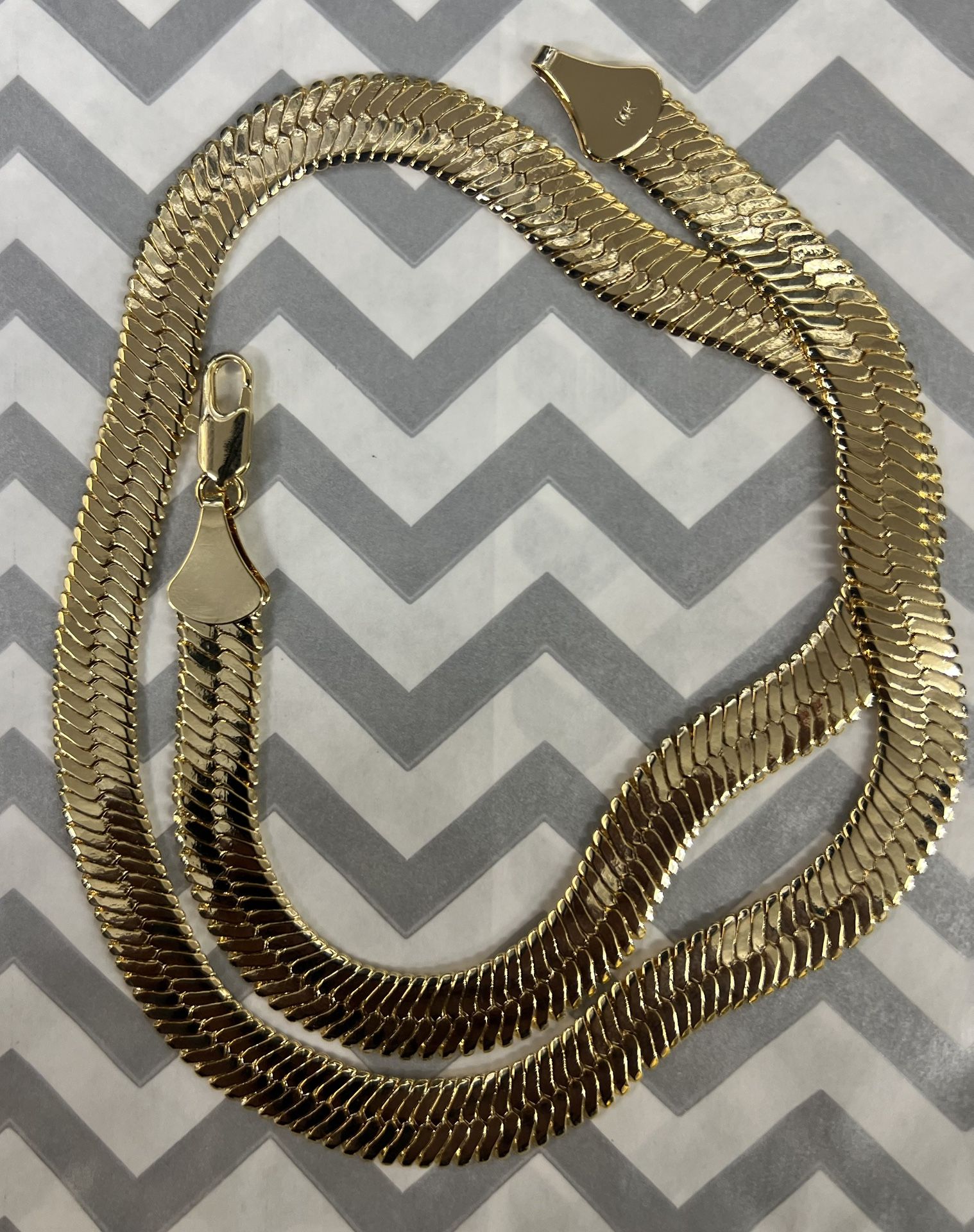 14k premium gold plated wide necklace💥