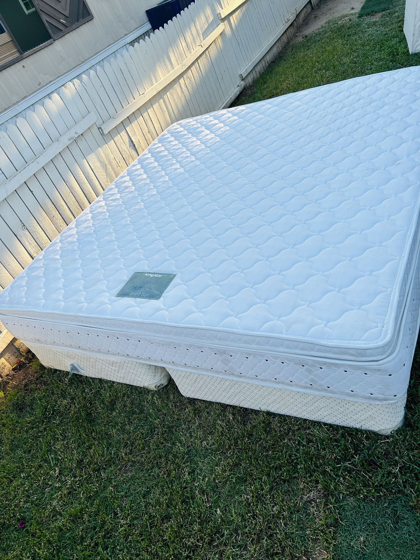 King Bed Mattress And Box Spring Good Condition 