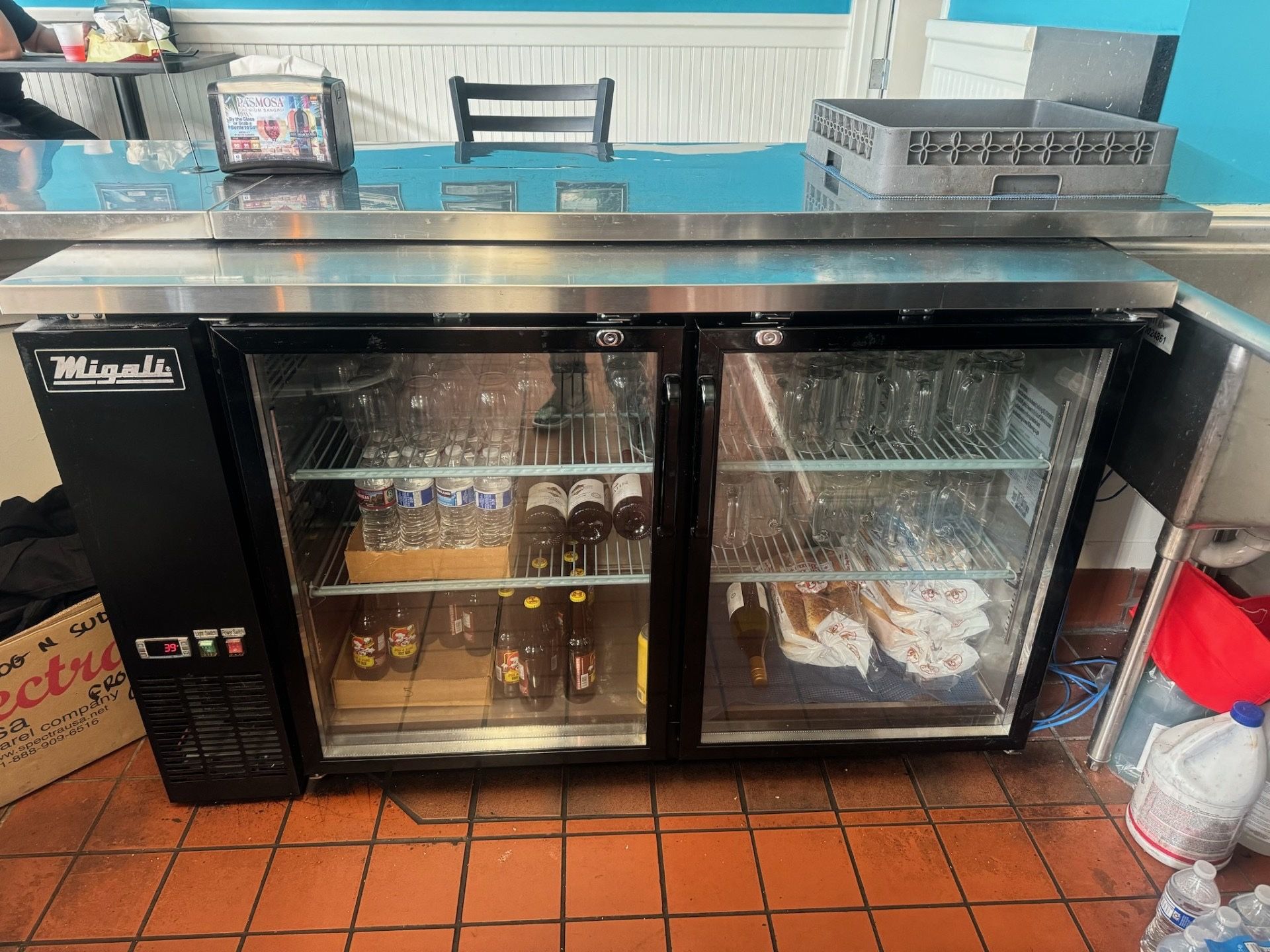 Migali 2 Glass Door Refrigerator Excellent Condition