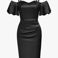 Belle Poque Women Off Shoulder Ruched Bodycon Vintage Cocktail Party Dress Wedding Guest Dress