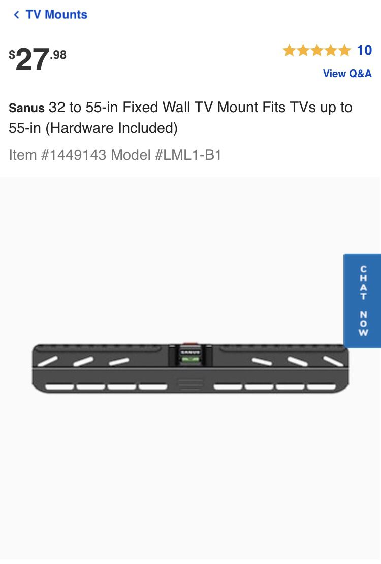 Sanus 22 to 55-in Fixed-Position TV Wall Mount