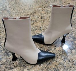 Jeffrey Campbell + Free People Pink & Black Booties Cone Heels Women's Shoes 6