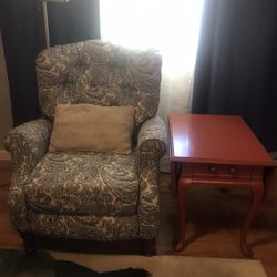 Antique Orange Side Table 