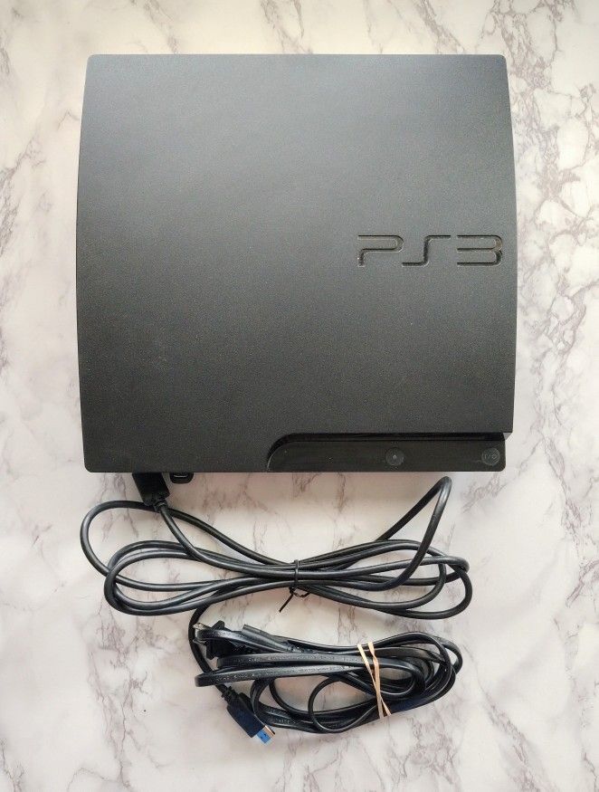 Sony PlayStation 3 Slim PS3 320GB CONSOLE AND CABLES ONLY WOULD TRADE
