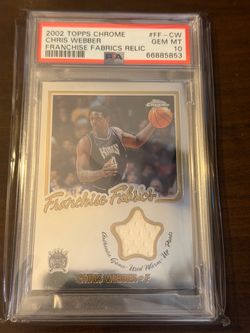 2002 Topps Chrome Chris Webber Franchise Fabrics PSA10 POP1