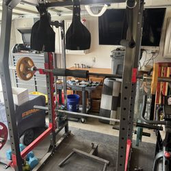 Squat Rack / Smith Machine Home Gym + Weights & Accessories
