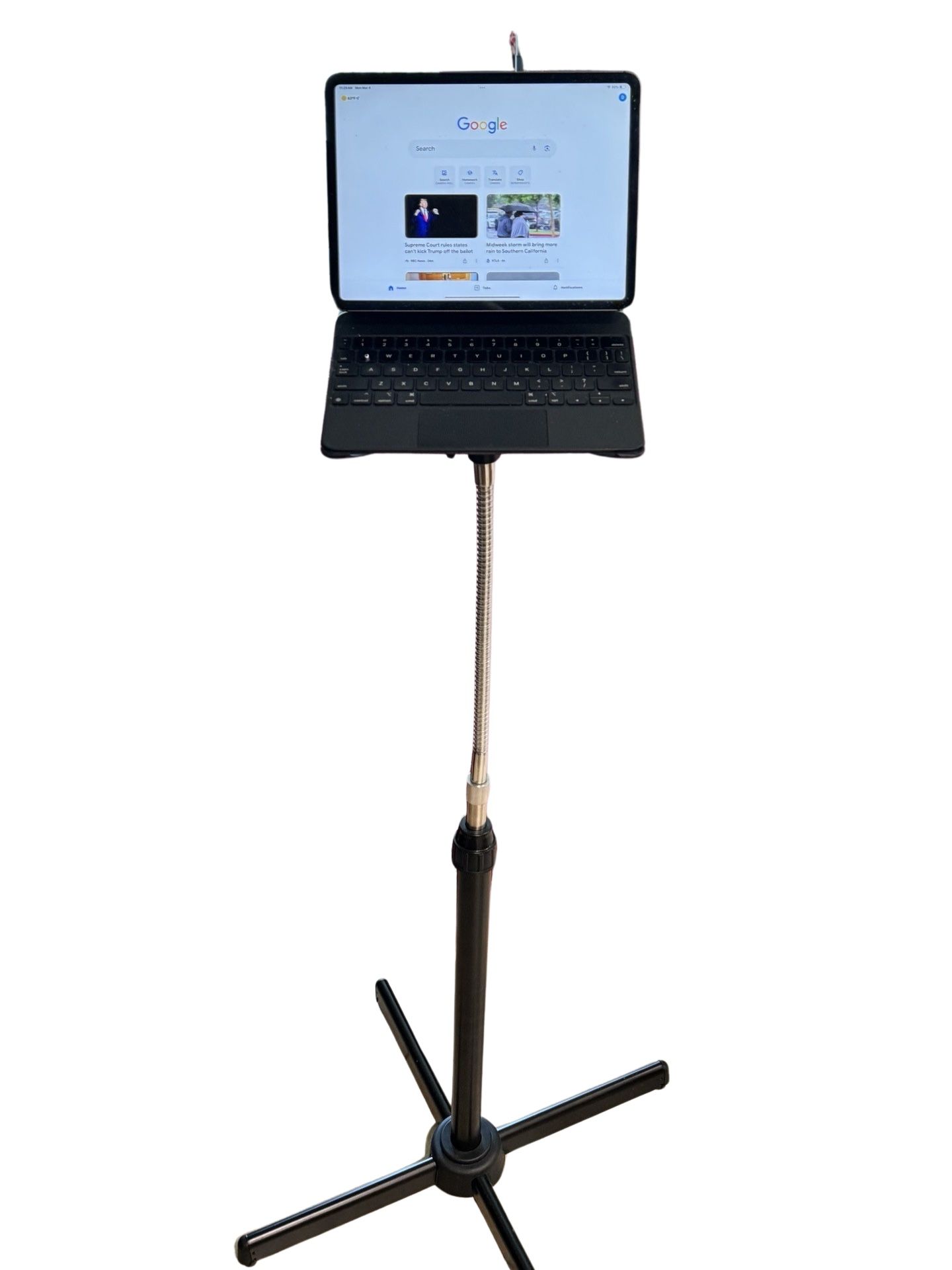 Portable Height Adjustable Tablet Lectern/Presentation Stand. 5 Ft. Max Height! Bendable neck!