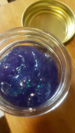 Purple glitter slime