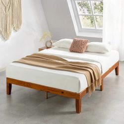 Queen Solid Wood Platform Bed Frame In Cherry