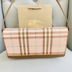 Burberry Pink Nova Check Handbag (authentic) for Sale in