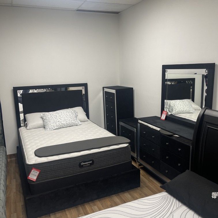 Angelina Black King 4pc Bedroom Set