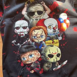 Horror Hoodie Horror Movie 3D Sweatshirt Unisex Horror Long Sleeve Top