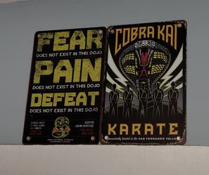 2 Cobra Kai Tin Wall Signs