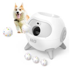 uahpet iRetriever Dog Ball Launcher with 3Pcs Balls, Automatic Obstacle Avoidance Dog Ball Launcher Suitable for Medium & Large Dogs