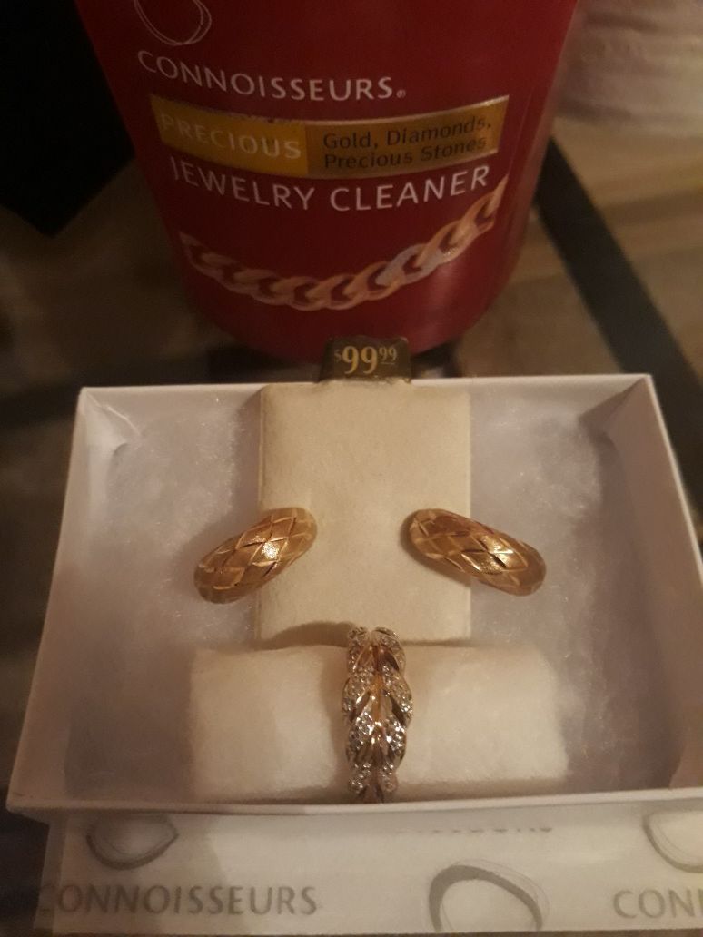 10k gold earrings and ring set