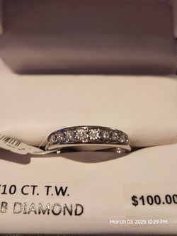 Lab Diamonds in a Sterling Silver Band