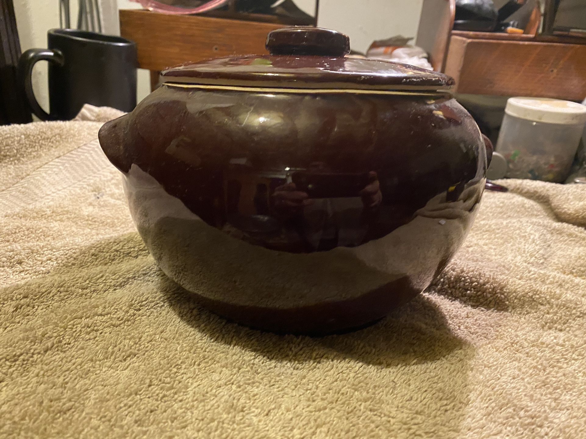 US Ceramic Double Handled Bean Pot