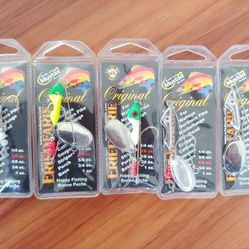 5 Packs Erie Dearie Original Spinner 3/8oz & 5/8oz Packs - Fishing Lures - Spinnerbaits