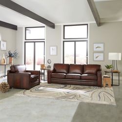 Costco Luca Top Grain Leather Sofa + Accent Chair $950/2pcs