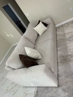 Araceli II Sand Beige Fabric 95" Sofa